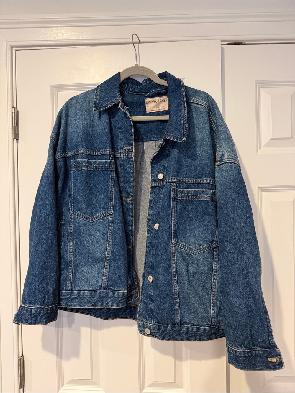 FREE PEOPLE Opal Swing Denim Jacket (L)